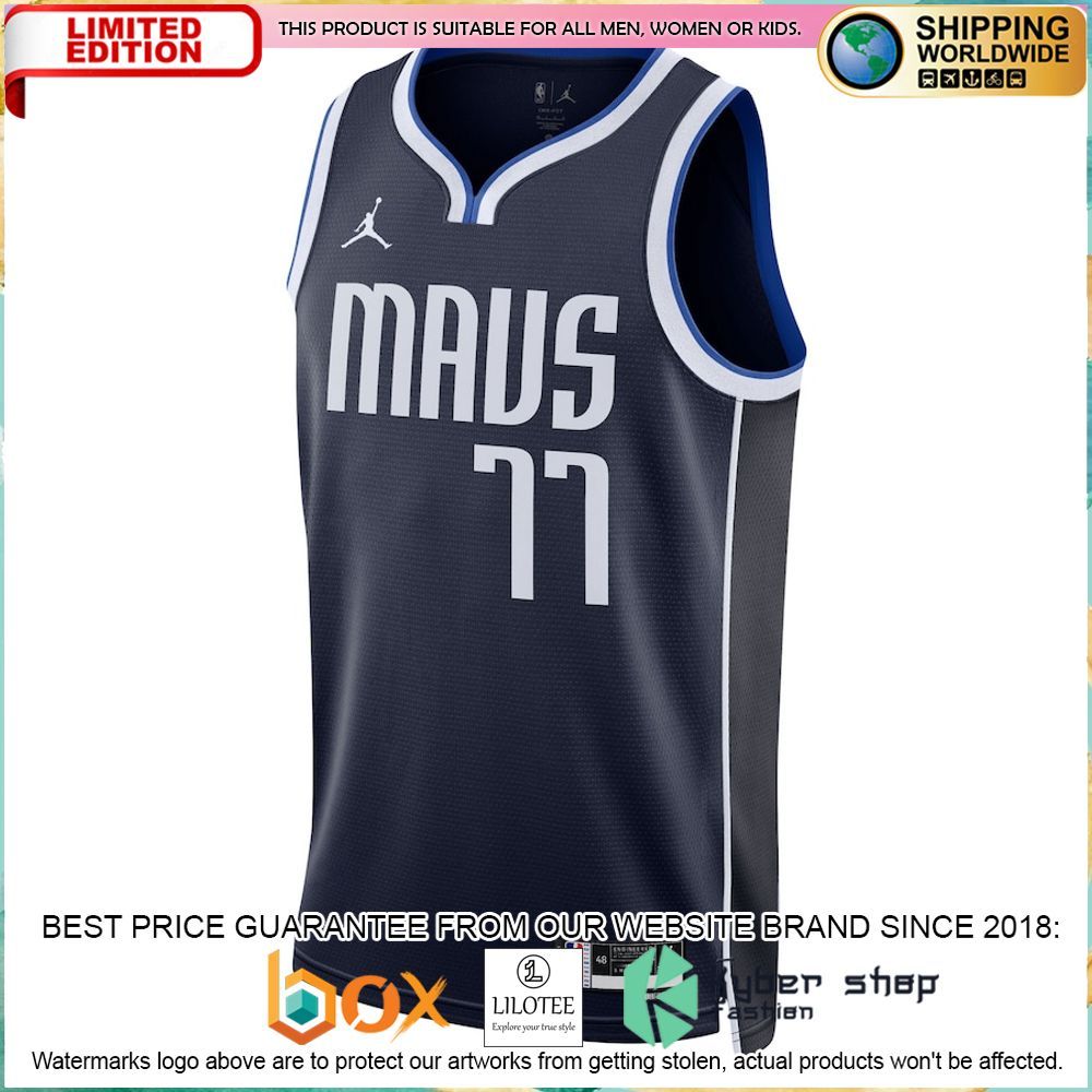 luka doncic dallas mavericks jordan brand 2022 23 navy basketball jersey 2 12