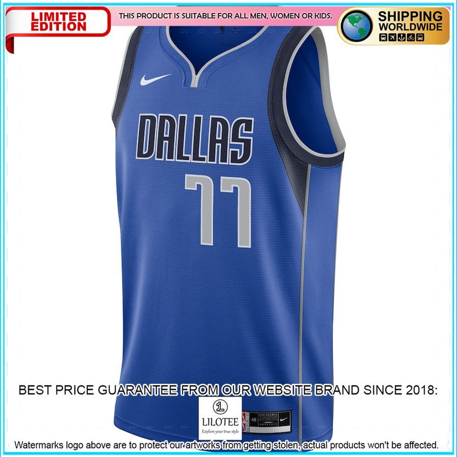 luka doncic dallas mavericks nike 2020 21 royal basketball jersey 2 979