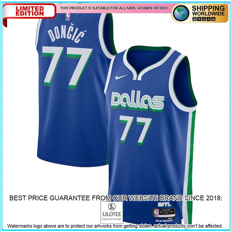 luka doncic dallas mavericks nike 2022 23 blue basketball jersey 1 95