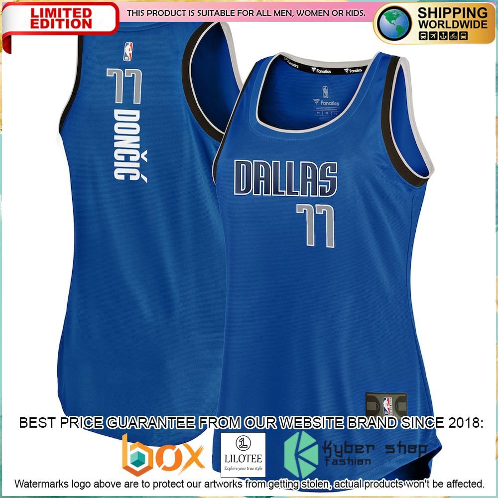 luka doncic dallas mavericks womens team blue basketball jersey 1 259