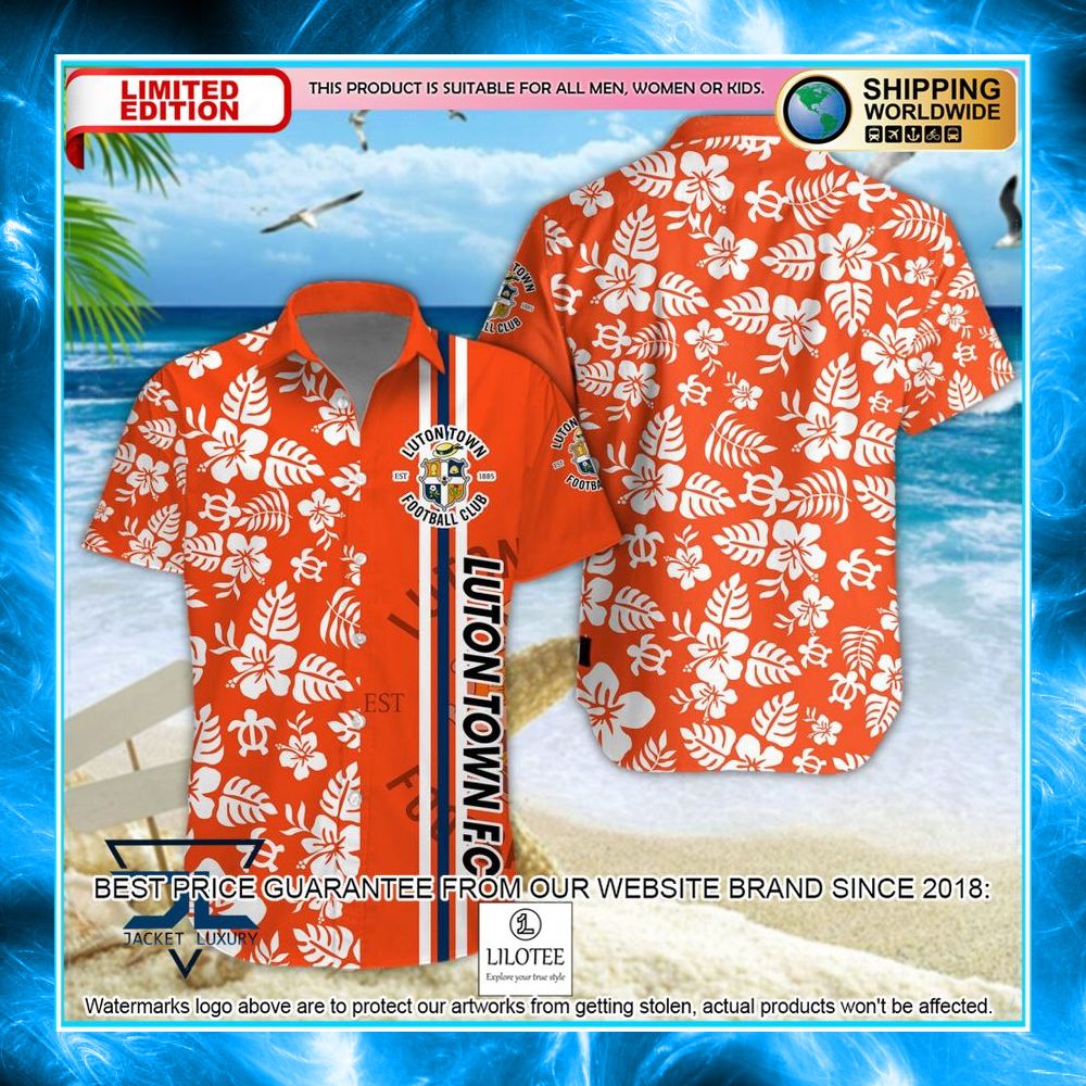 luton town f c logo hawaiian shirt shorts 1 983
