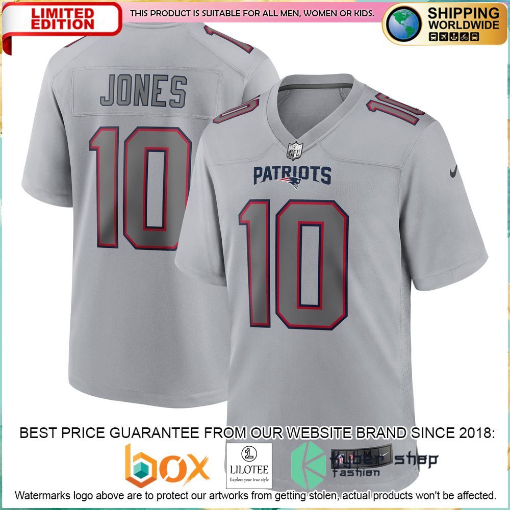 mac jones new england patriots nike gray football jersey 1 420