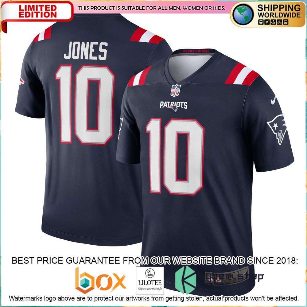 mac jones new england patriots nike legend navy football jersey 1 773