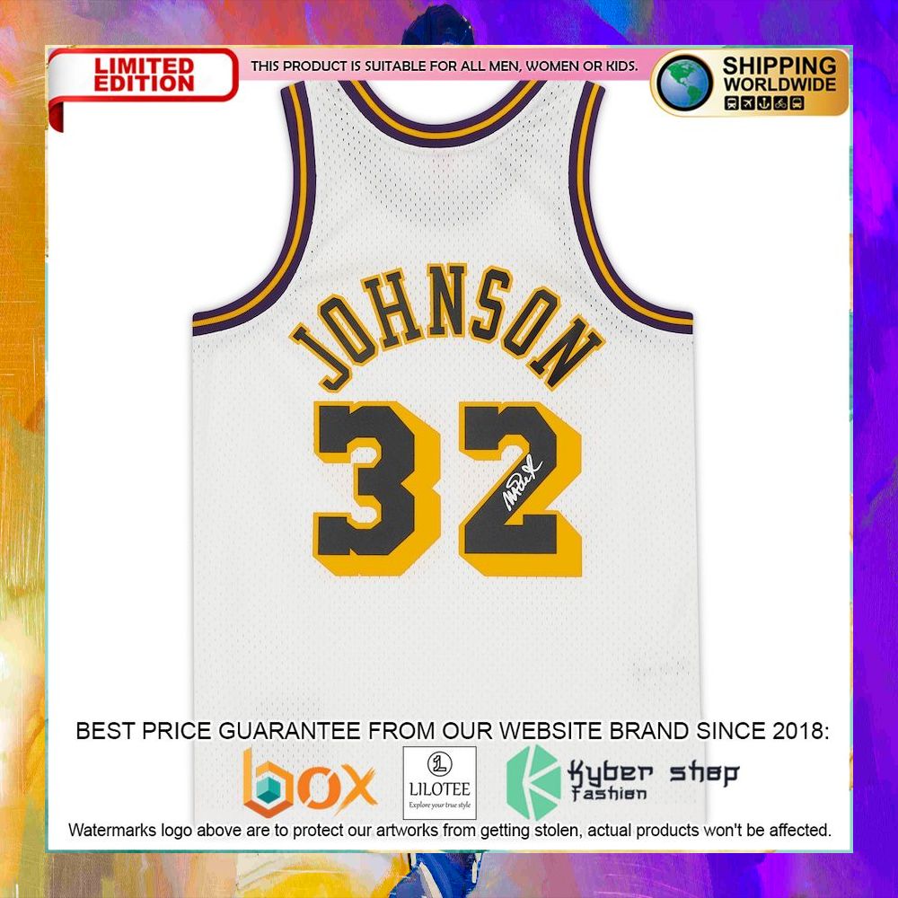 magic johnson los angeles lakers reloaded 2 0 white basketball jersey 2 709