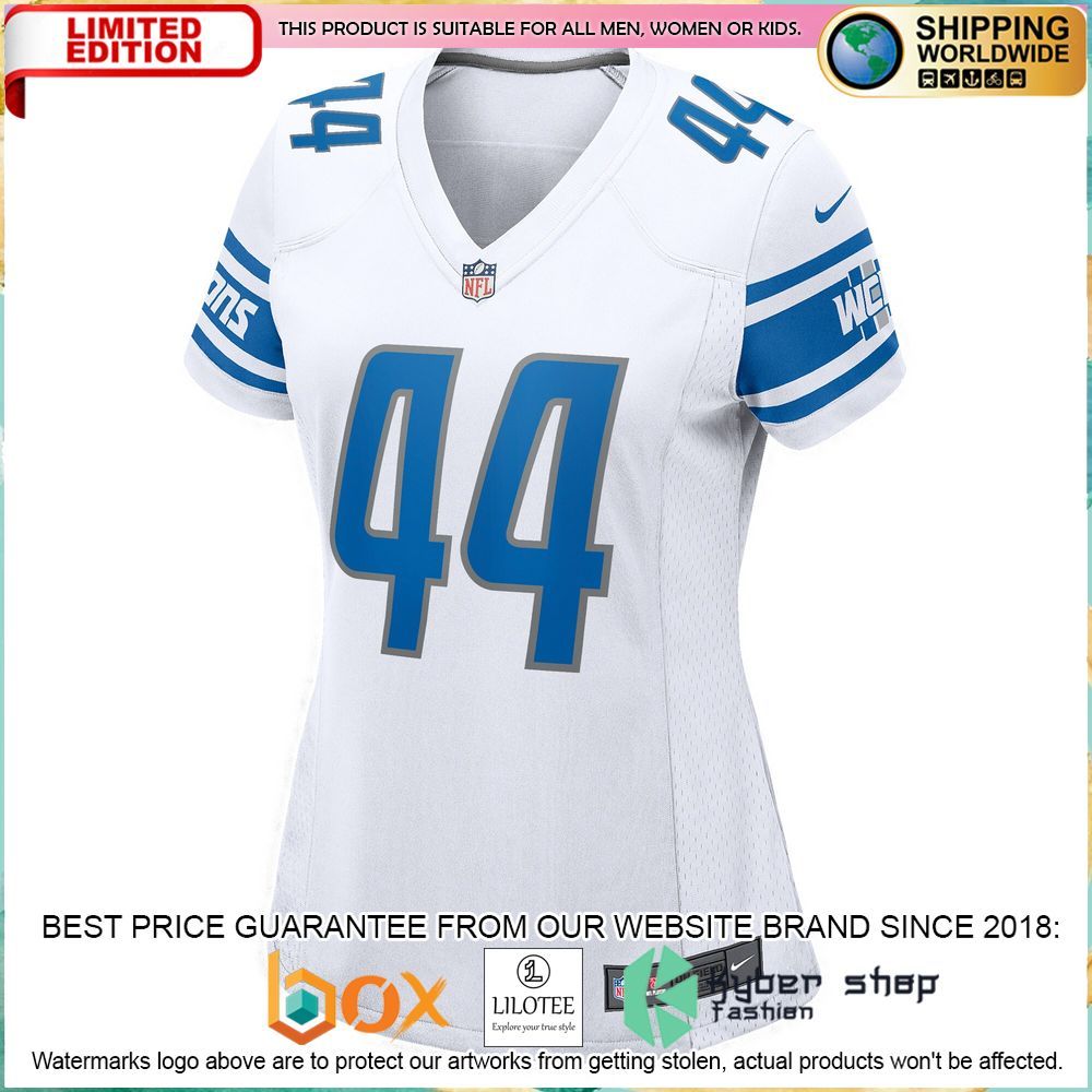 malcolm rodriguez detroit lions nike womens white football jersey 2 126