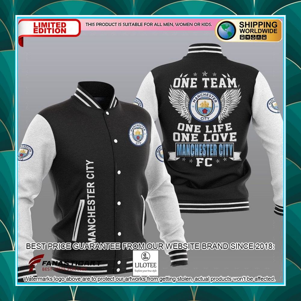 manchester city fc one team one life one love baseball jacket 1 421