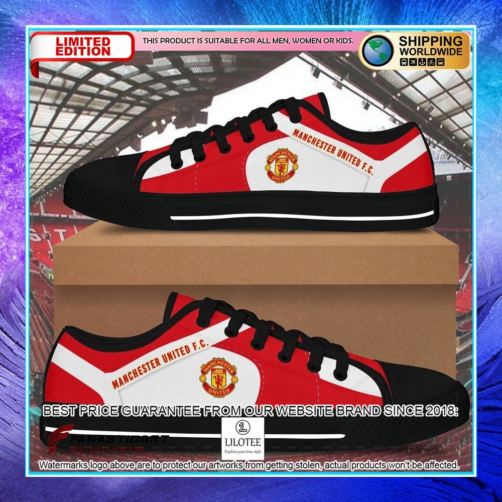 manchester united fc canvas low top shoes 1 662