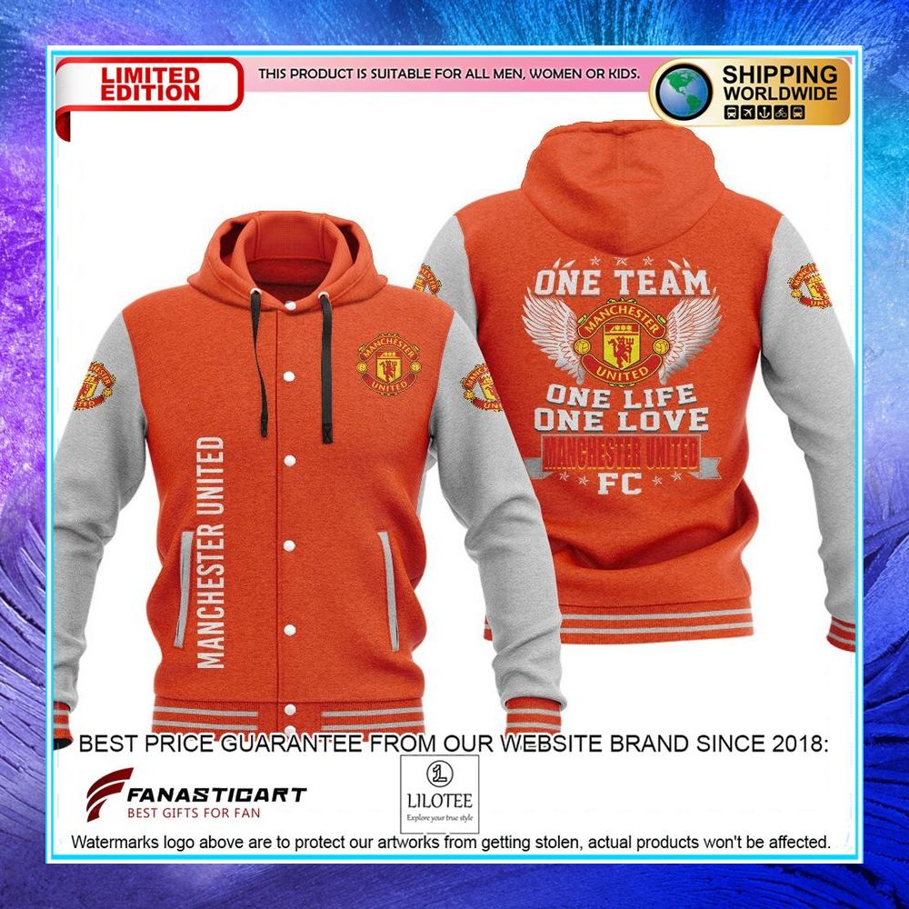 manchester united fc one team one life one love baseball hoodie jacket 5 997