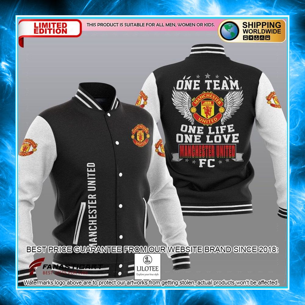 manchester united fc one team one life one love baseball jacket 1 391