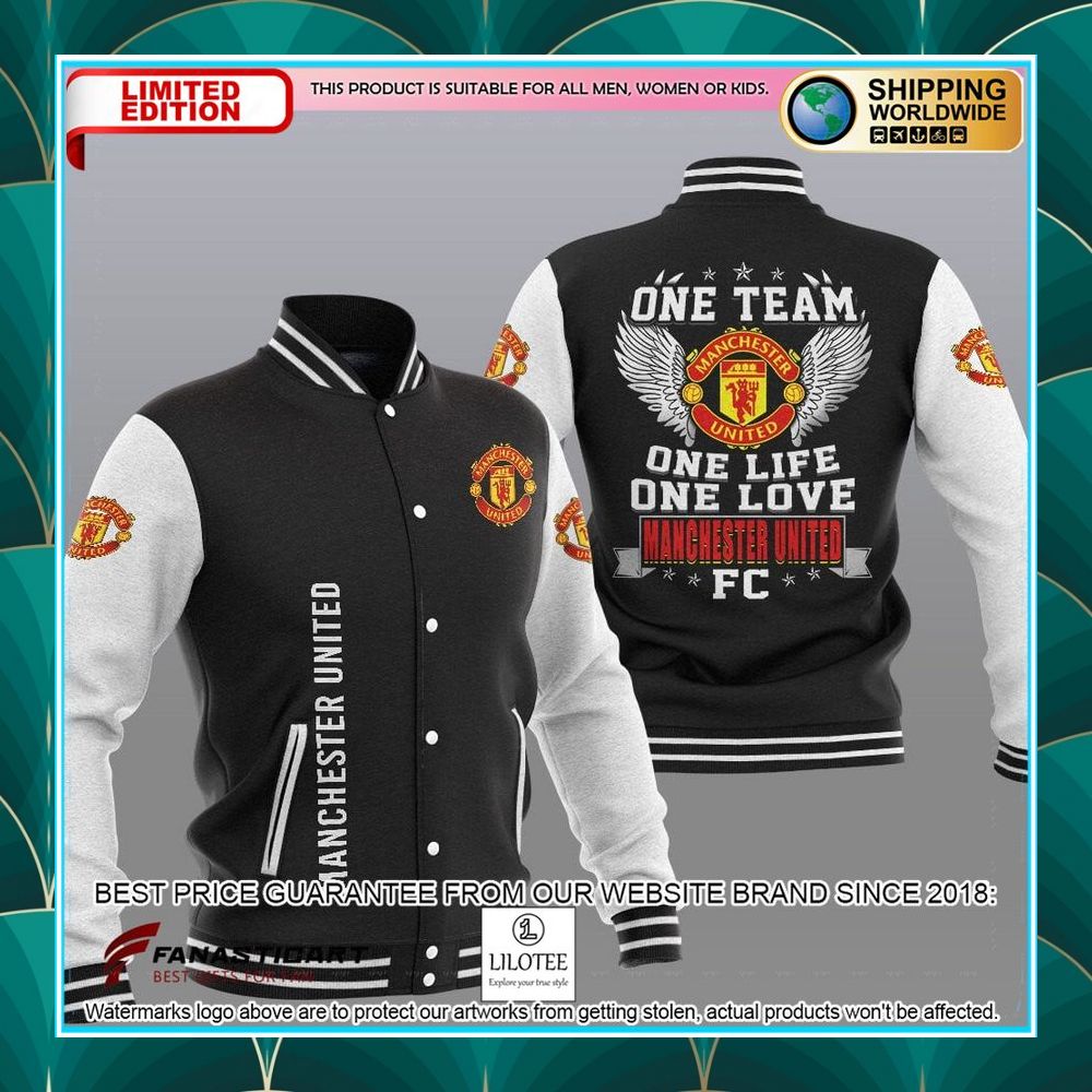 manchester united fc one team one life one love baseball jacket 1 405