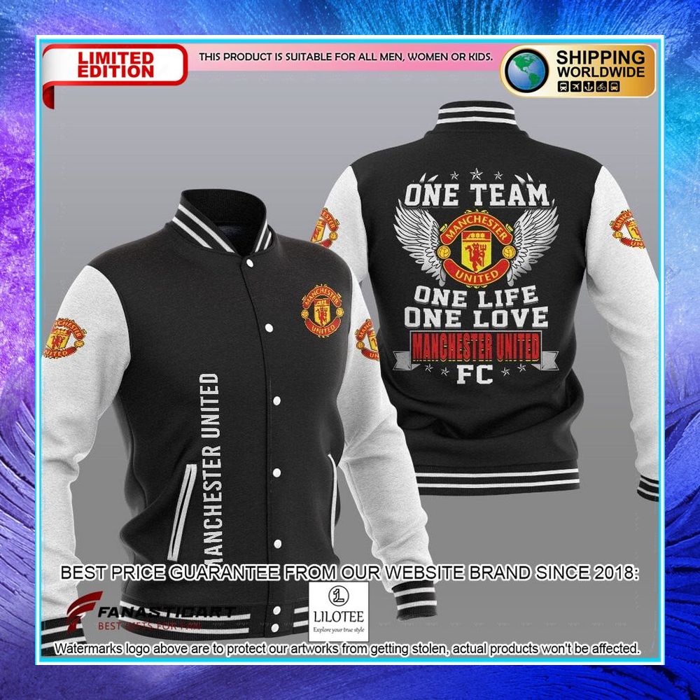 manchester united fc one team one life one love baseball jacket 1 503