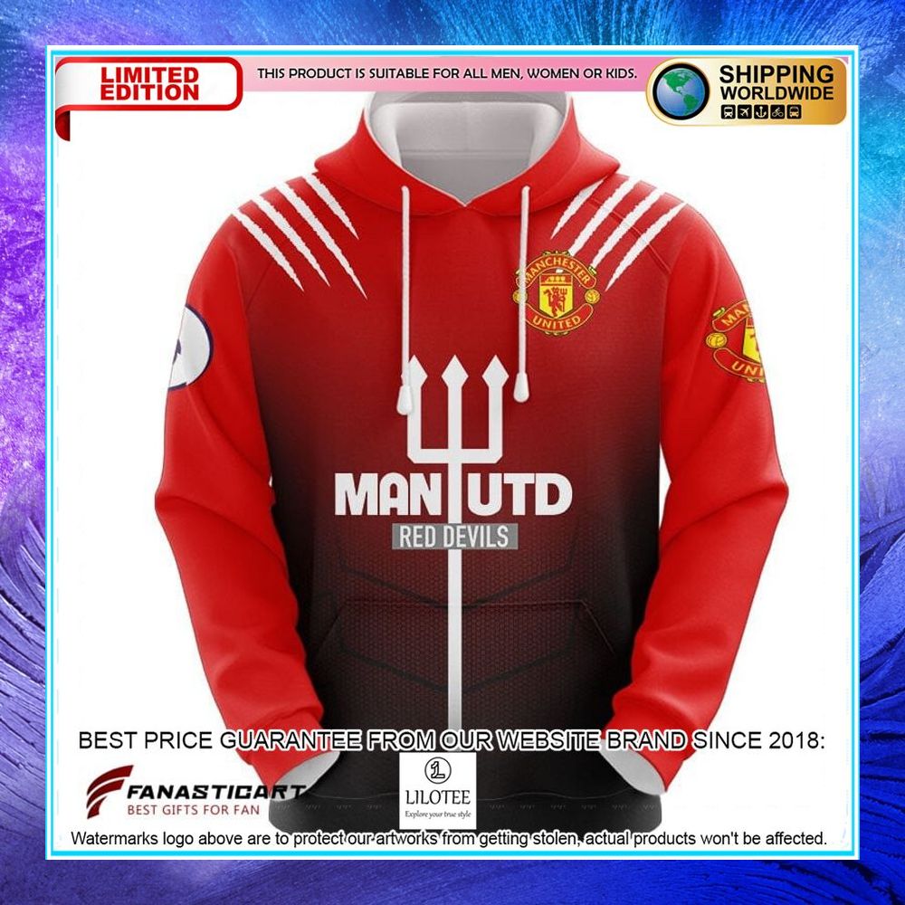 manchester united fc red devils hoodie shirt 1 374