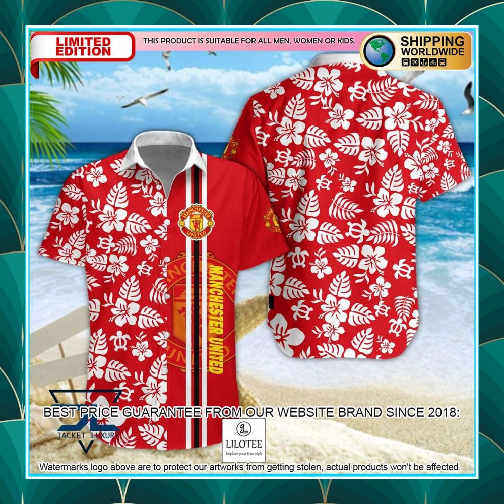 manchester united flowers hawaiian shirt shorts 1 669