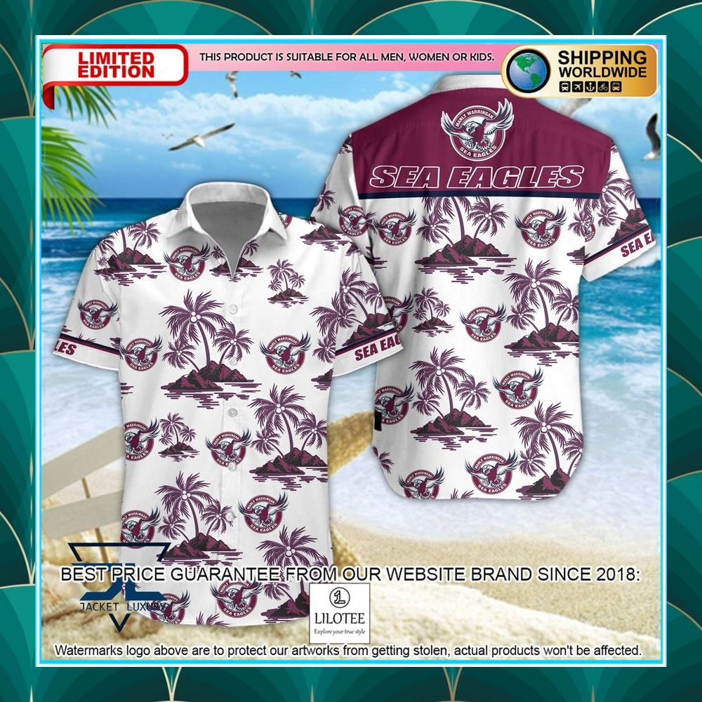 manly warringah sea eagles hawaiian shirt shorts 1 226