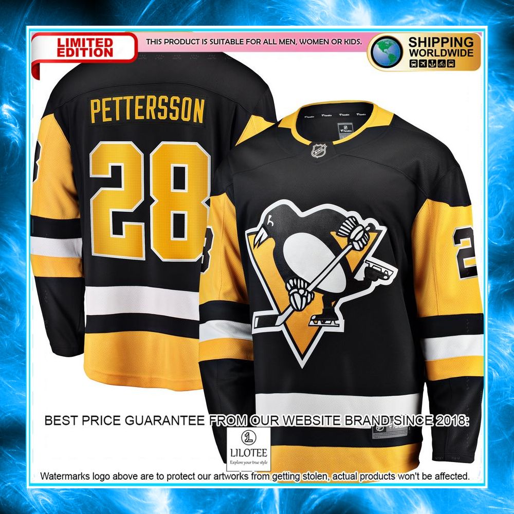 marcus pettersson pittsburgh penguins black hockey jersey 1 967