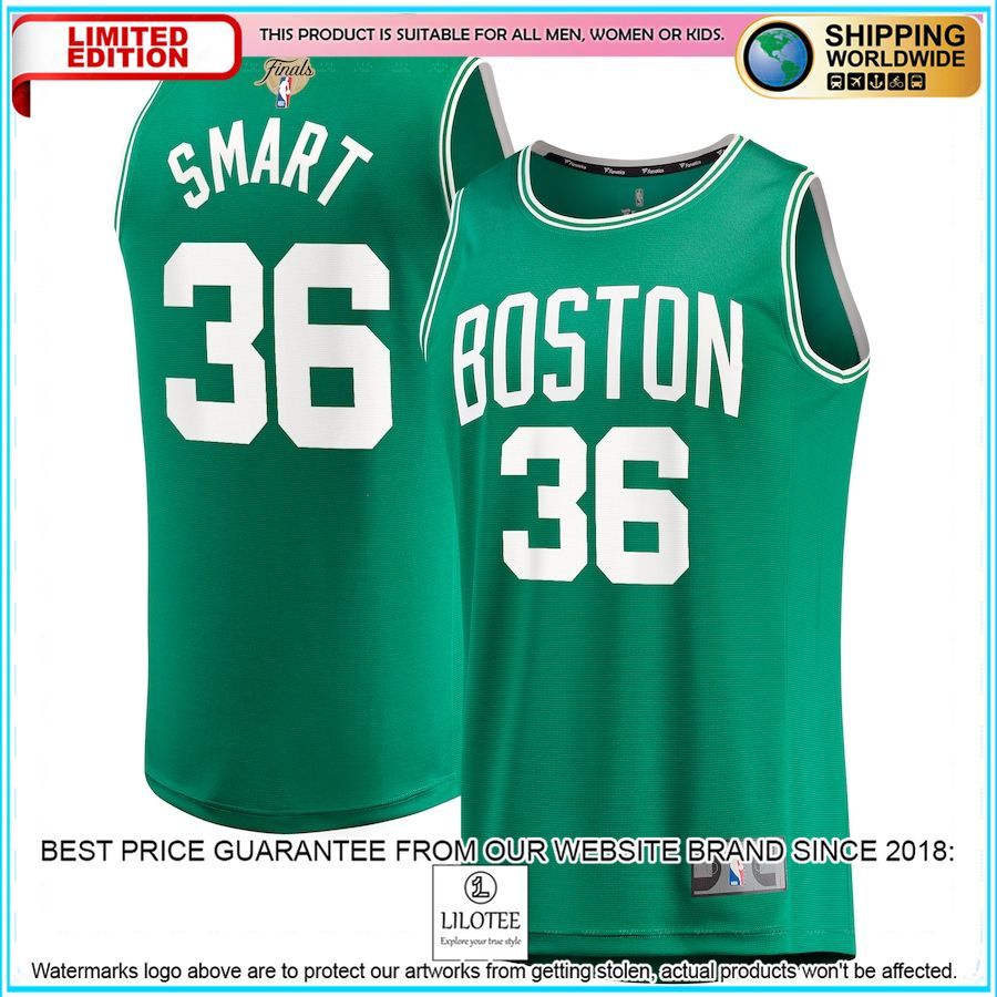 marcus smart boston celtics 2022 nba finals player kelly green basketball jersey 1 295