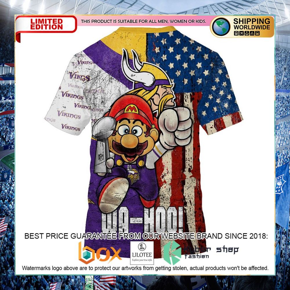 Mario Wa Hoo US Flag NFL Minnesota Vikings Hoodie, Shirt - LIMITED EDITION 6 mario wa hoo us flag nfl minnesota vikings hoodie shirt 6 883