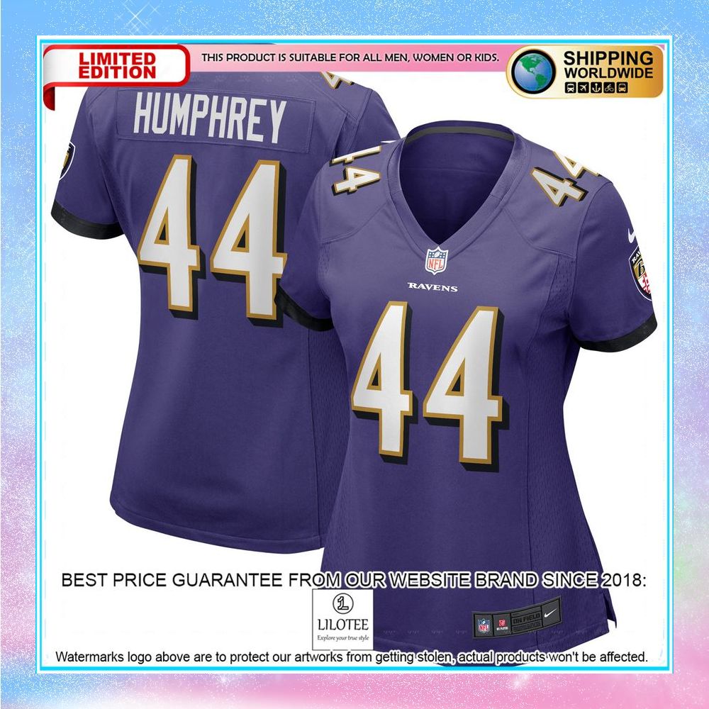 marlon humphrey baltimore ravens womens purple football jersey 1 731