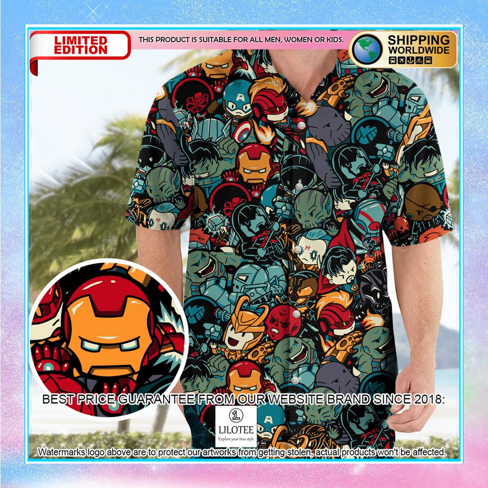 marvelous chibi characters pattern hawaiian shirt 1 220