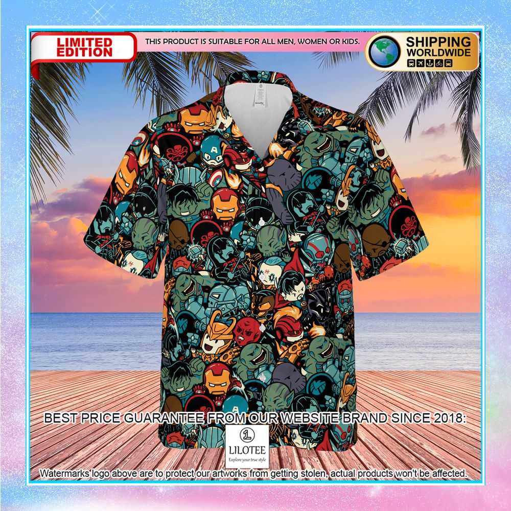 marvelous chibi characters pattern hawaiian shirt 2 150