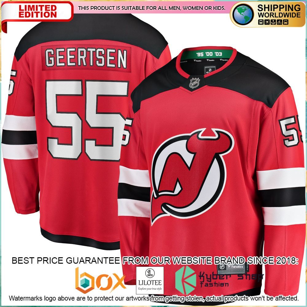 Mason Geertsen New Devils Red Hockey Jersey - LIMITED EDITION 4 mason geertsen new devils red hockey jersey 4 201