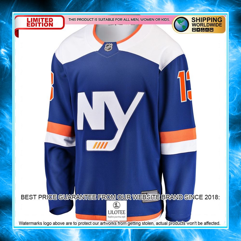 mathew barzal new york islanders alternate blue hockey jersey 2 668
