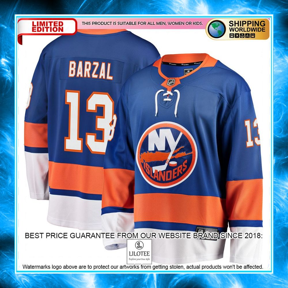 mathew barzal new york islanders premier royal hockey jersey 1 75