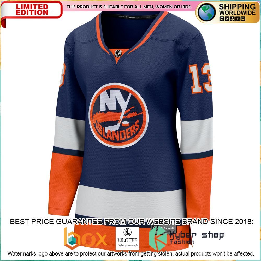 mathew barzal new york islanders womens 2020 21 special edition breakaway orange hockey jersey 2 942