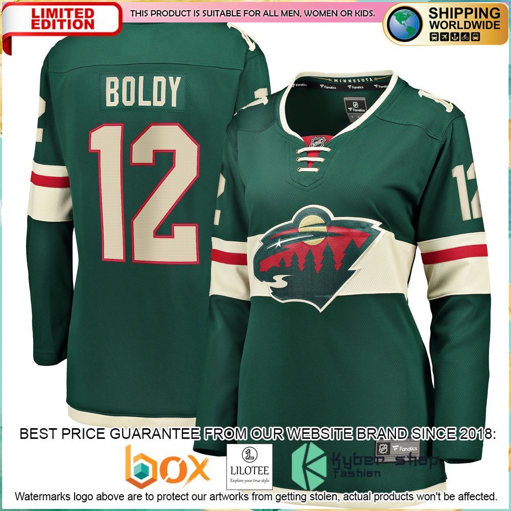 matthew boldy minnesota wild womens home breakaway green hockey jersey 1 872