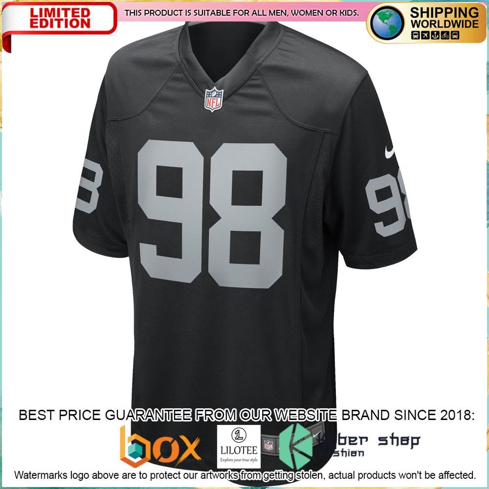 maxx crosby las vegas raiders nike black football jersey 2 491