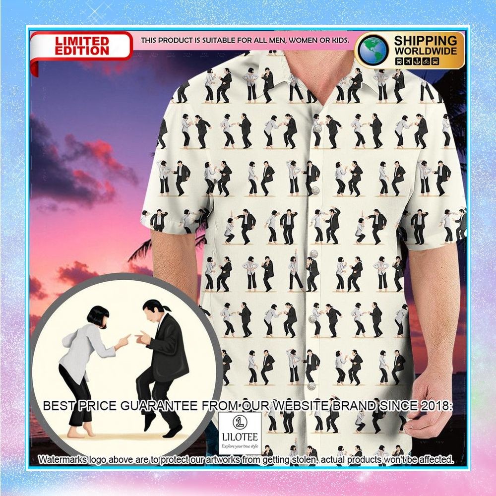 mia wallace and vincent vega dance pulp fiction hawaiian shirt 1 46