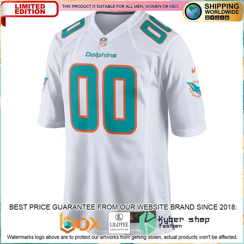 miami dolphins nike custom white football jersey 2 833