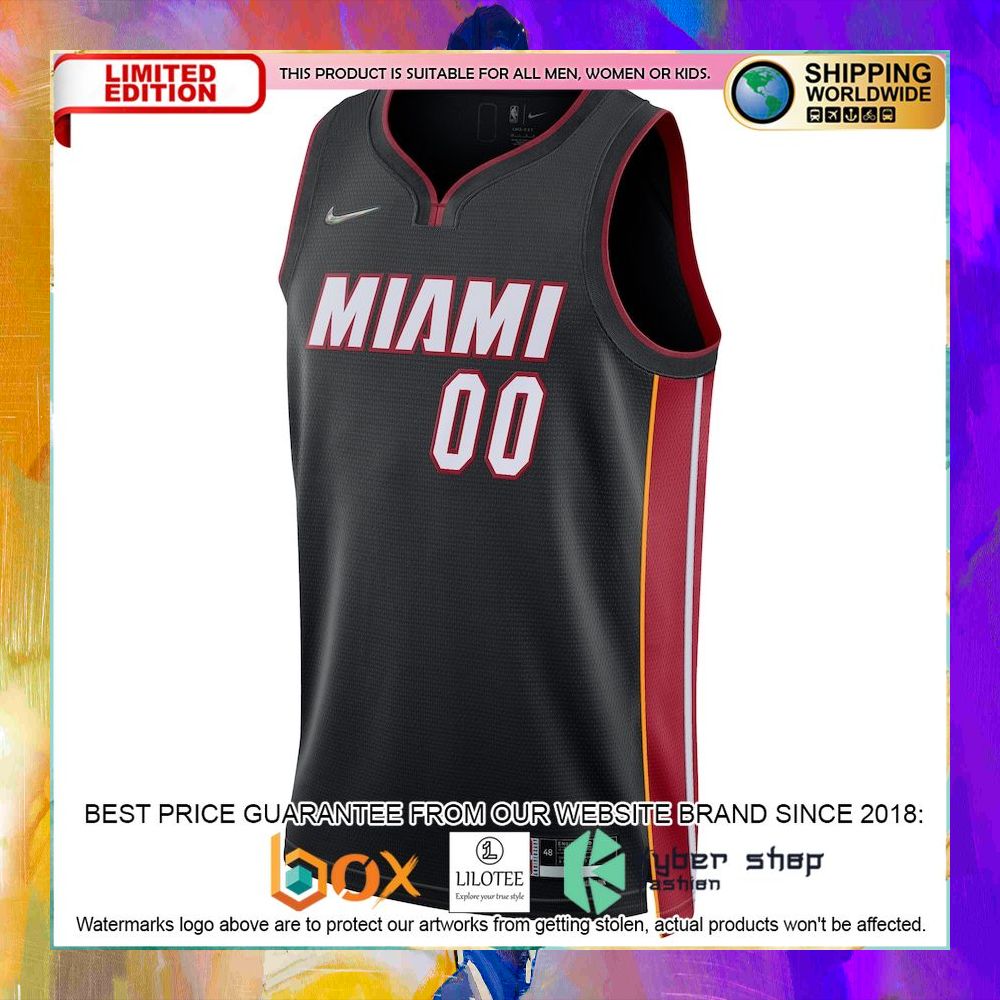 miami heat 2021 22 diamond custom black basketball jersey 2 287
