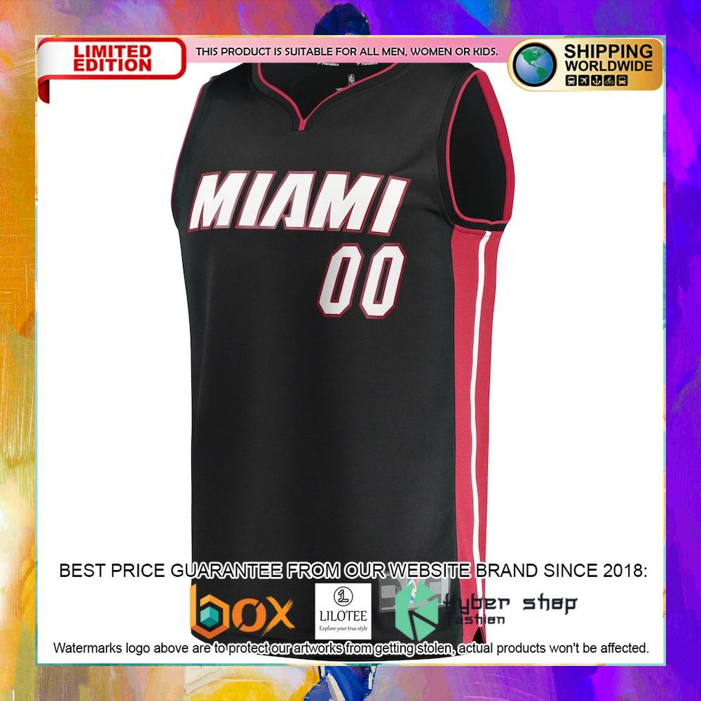 miami heat custom black basketball jersey 2 233