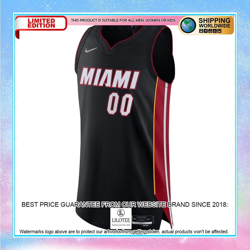 miami heat nike 2021 22 diamond custom black basketball jersey 2 995