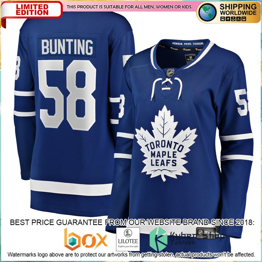 michael bunting toronto maple leafs womens blue hockey jersey 1 515