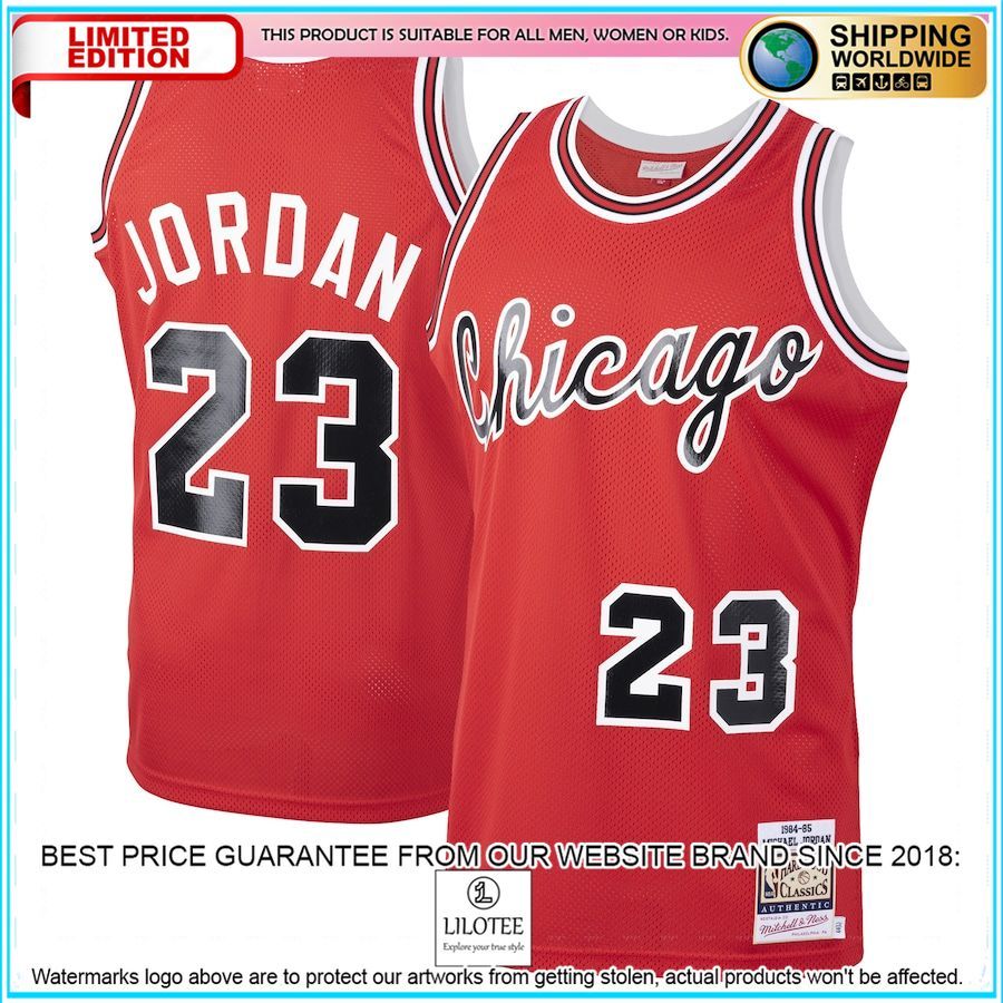 michael jordan chicago bulls mitchell ness 1984 85 hardwood classics rookie authentic red basketball jersey 1 924