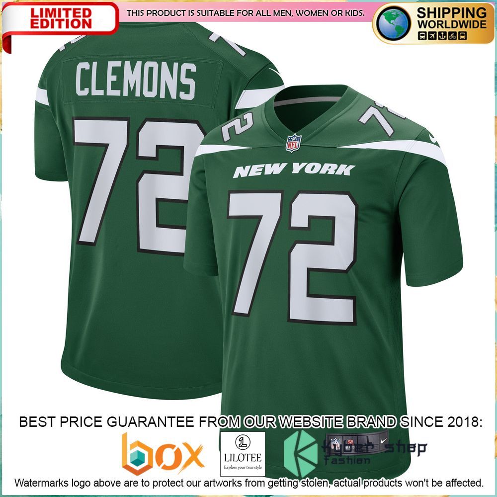 micheal clemons new york jets nike gotham green football jersey 1 984