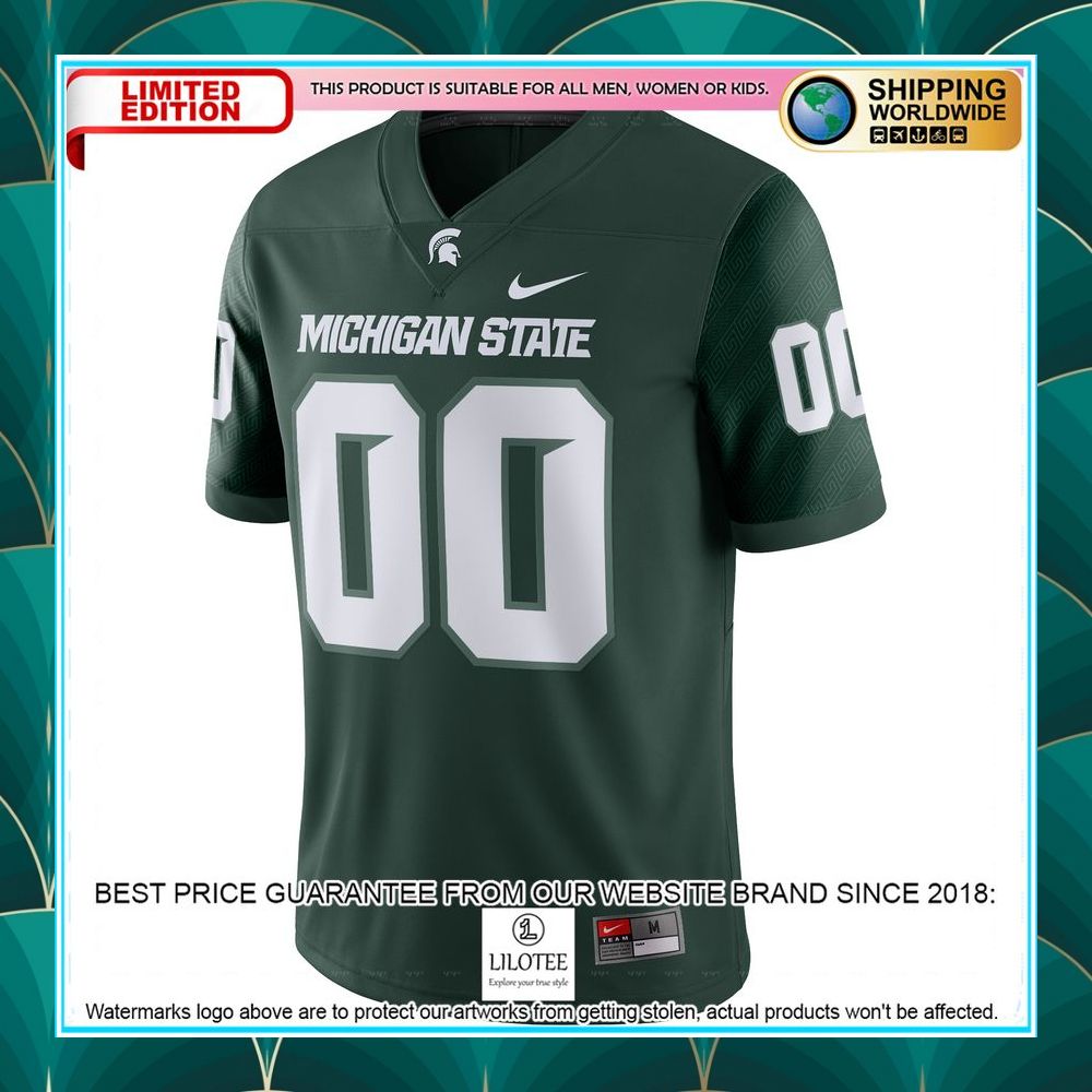 michigan state spartans nike game custom green football jersey 2 844
