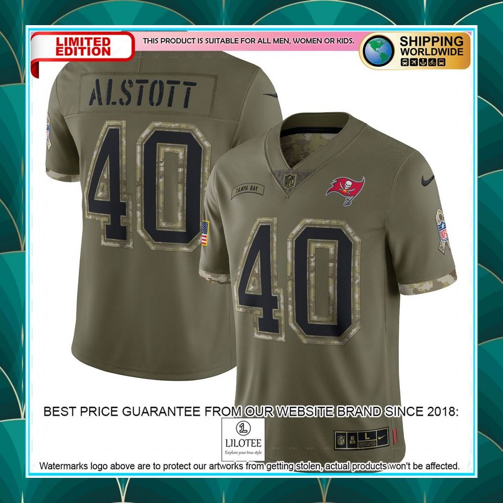 mike alstott tampa bay buccaneers 2022 salute to service retired olive football jersey 1 639