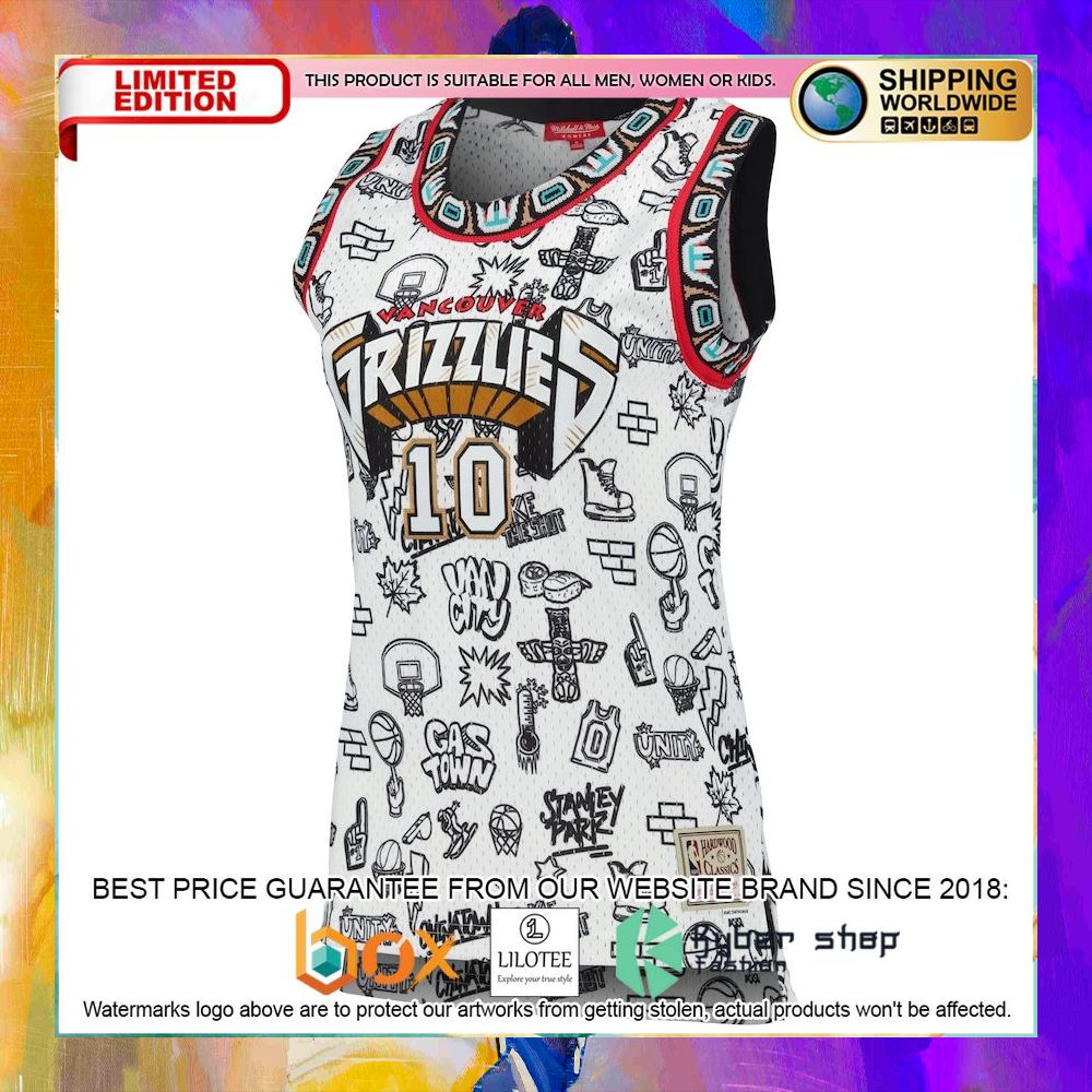 mike bibby vancouver grizzlies womens 1998 white basketball jersey 2 355