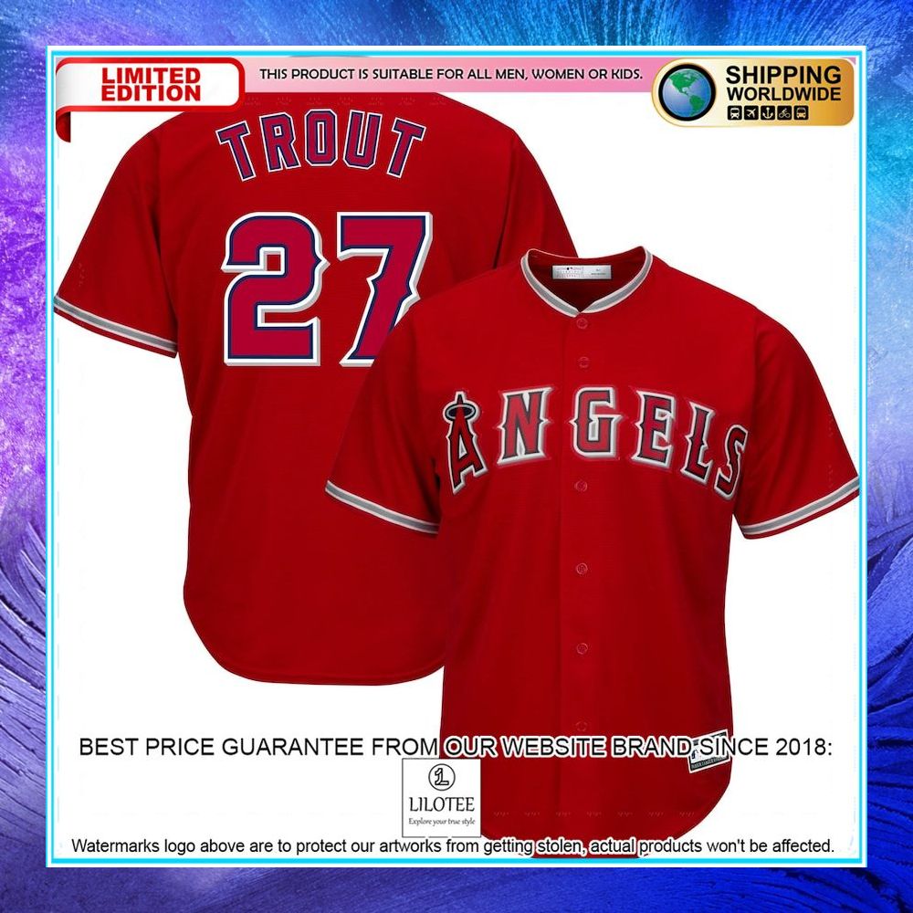 mike trout los angeles angels big and tall player red baseball jersey 1 59