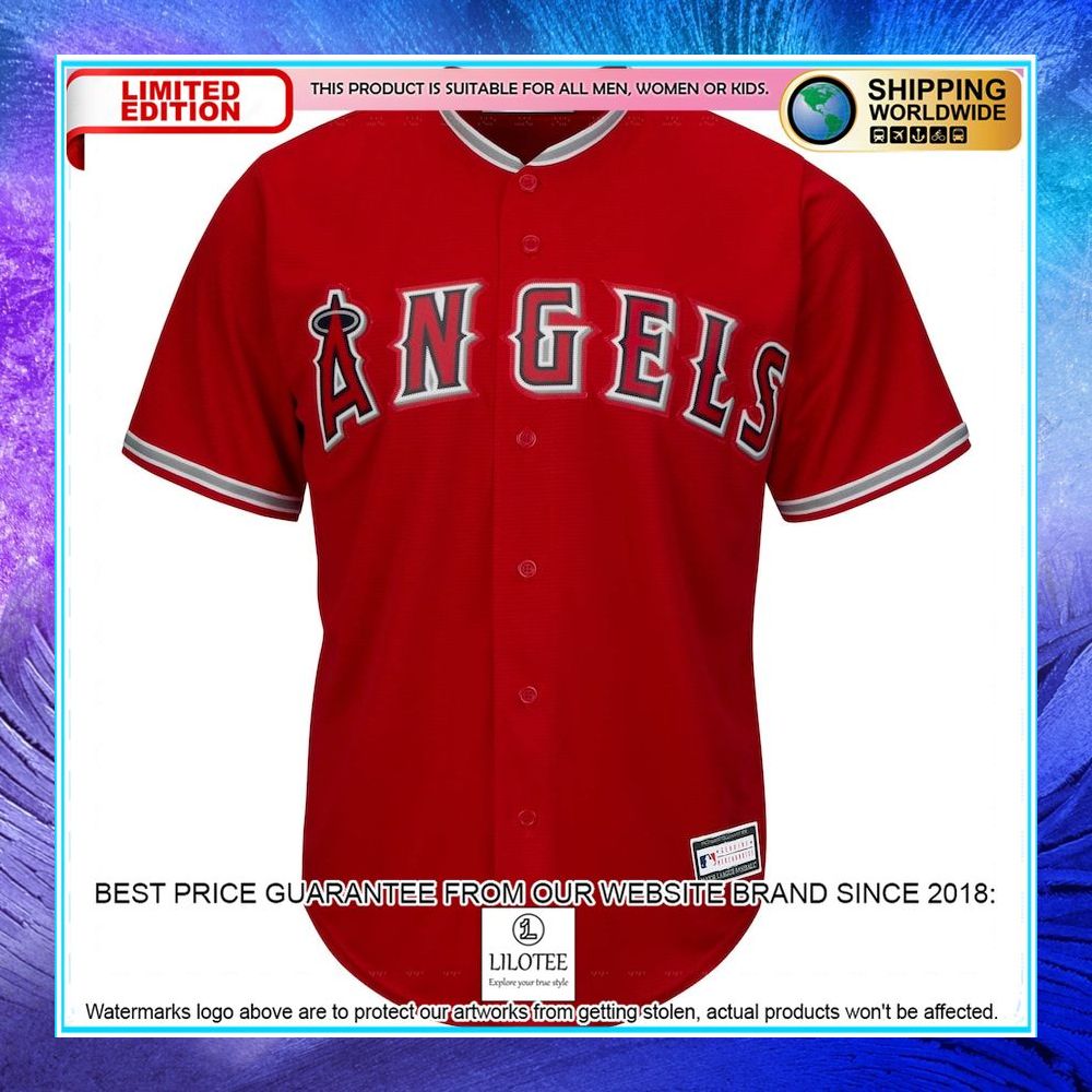 mike trout los angeles angels big and tall player red baseball jersey 2 991