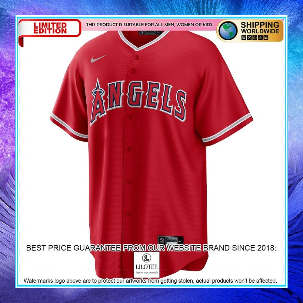 mike trout los angeles angels nike alternate player name red baseball jersey 2 838