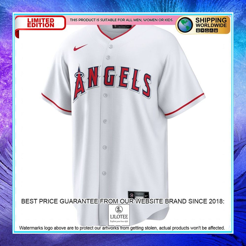 mike trout los angeles angels nike home player name white baseball jersey 2 336
