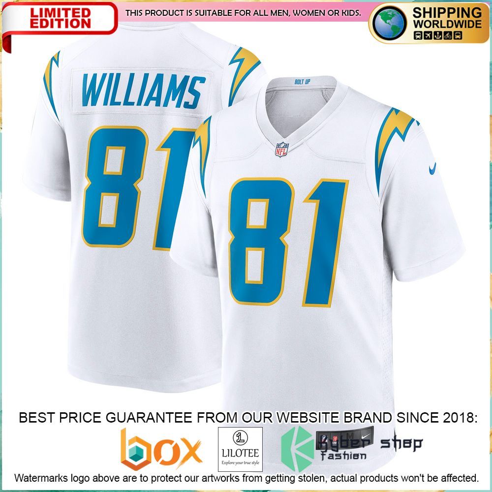 mike williams los angeles chargers nike white football jersey 1 41