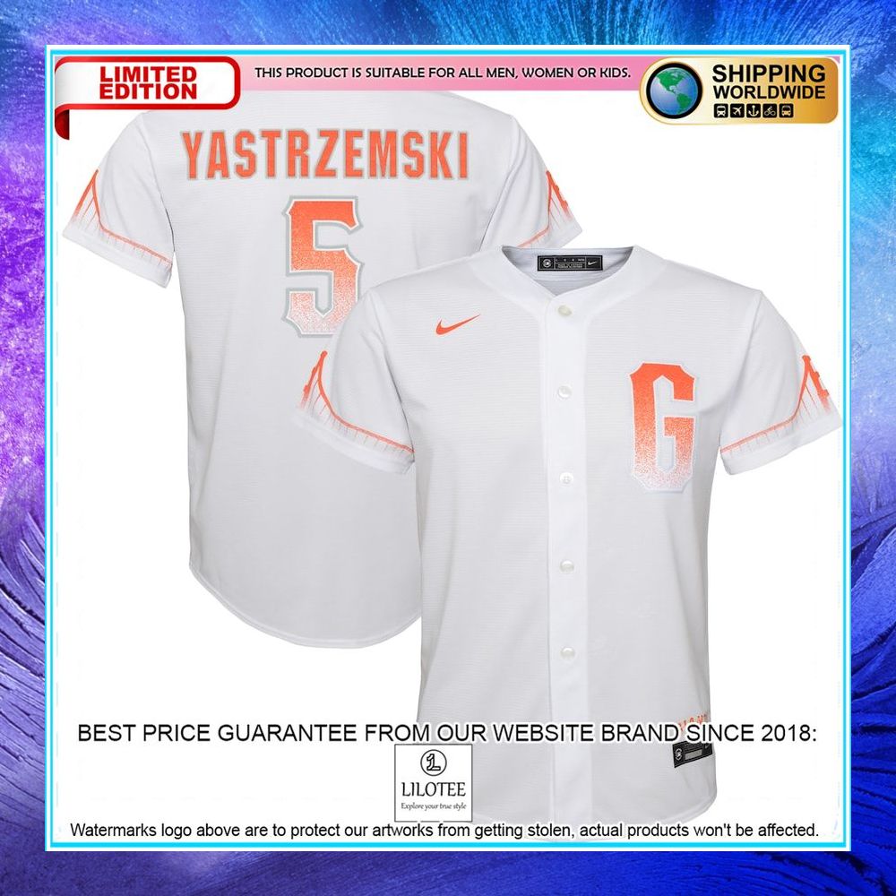 mike yastrzemski san francisco giants nike youth city connect player white baseball jersey 1 764