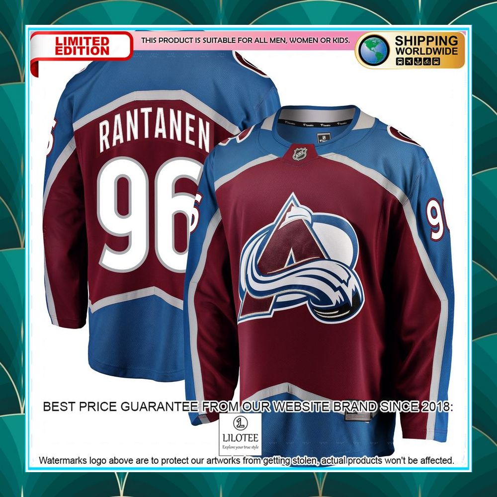 mikko rantanen colorado avalanche home premier burgundy hockey jersey 1 202