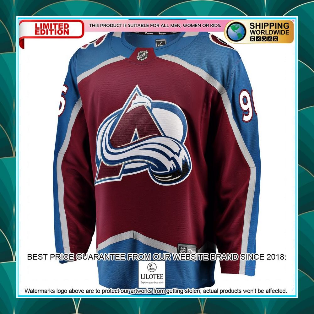 mikko rantanen colorado avalanche home premier burgundy hockey jersey 2 660