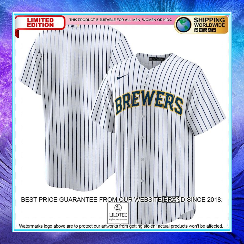 milwaukee brewers nike home team white baseball jersey 1 180